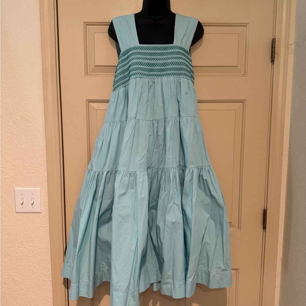 Anthropologie Charming Mint Blue Maxi Dress